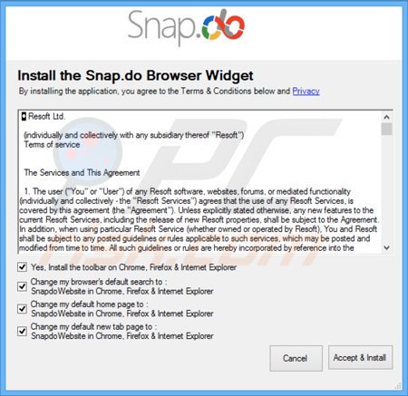 Instalator porywacza przeglądarki search.snapdo.com