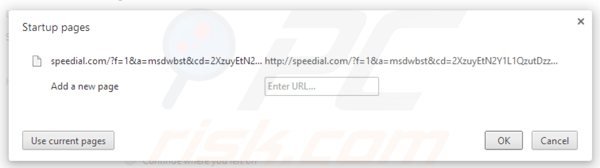 Usuwanie speedial.com ze strony domowej Google Chrome