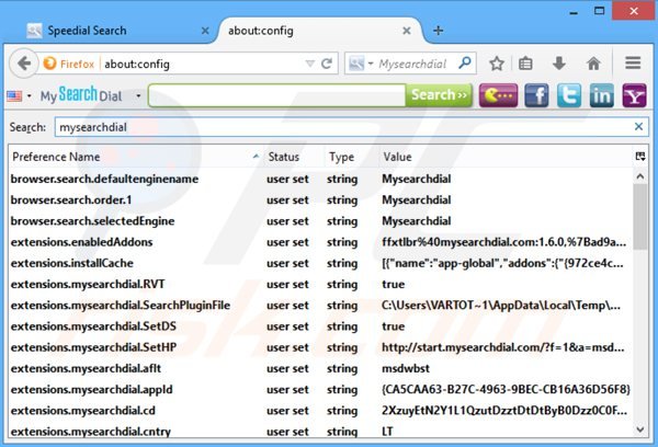 Usuwanie speedial.com z domyślnej wyszukiwarki Mozilla Firefox