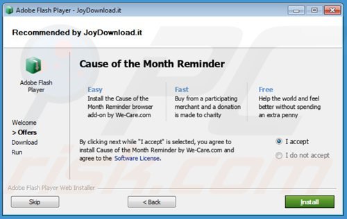 Instalator adware we-care.com