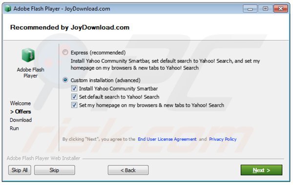 Instalator adware yahoo community smartbar