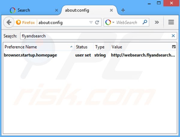 Usuwanie websearch.flyandsearch.info z domyślnej wyszukiwarki Mozilla Firefox