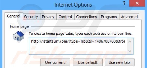 Usuwanie istartsurf.com ze strony domowej Internet Explorer
