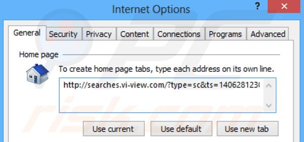 Usuwanie searches.vi-view.com ze strony domowej Internet Explorer