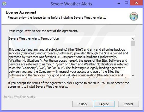 Ustawienia instalacji dla Severe Weather Alerts
