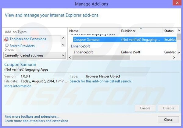 Removing Dolphin Deals from Internet Explorer step 2