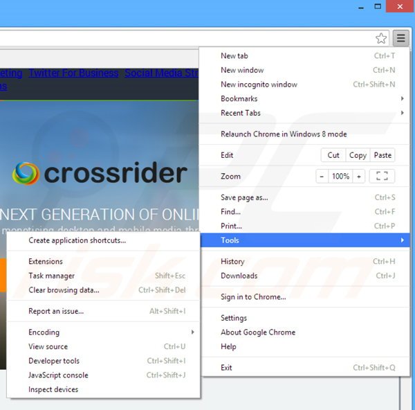 Usuwanie reklam Easy Deals z Google Chrome krok 1