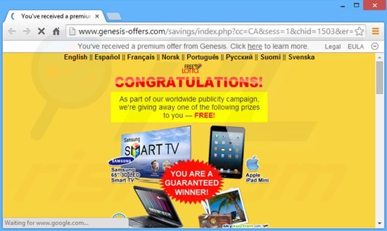 genesis adware generating intrusive pop-up ads