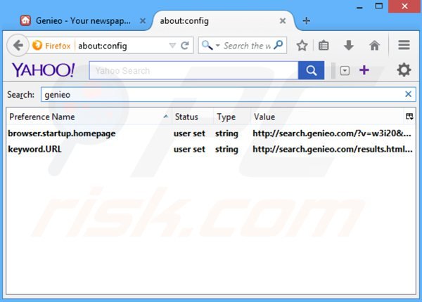 Usuwanie search.genieo.com z domyślnej wyszukiwarki Mozilla Firefox