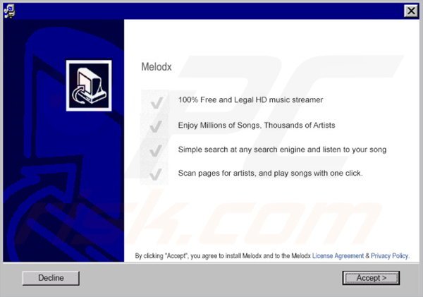 Instalator adware Melodx