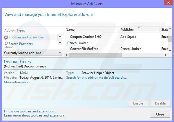 Usuwanie reklam Meteoroids z Internet Explorer krok 2