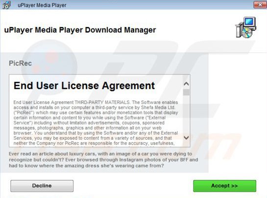 Instalator adware picrec przykład 2