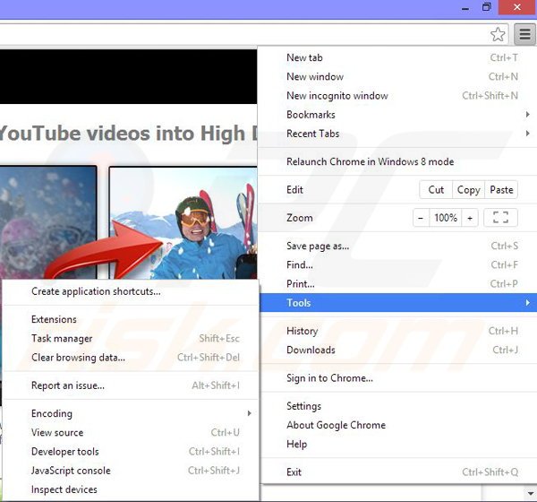 Usuwanie reklam 123HD-Plus z Google Chrome krok 1