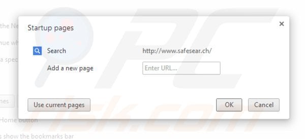 Usuwanie safesear.ch ze strony domowej Google Chrome