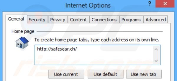 Usuwanie safesear.ch ze strony domowej Internet Explorer