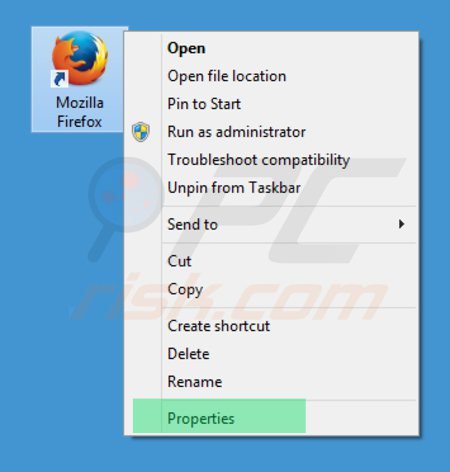 Usuwanie safesear.ch ze skrótu docelowego Mozilla Firefox