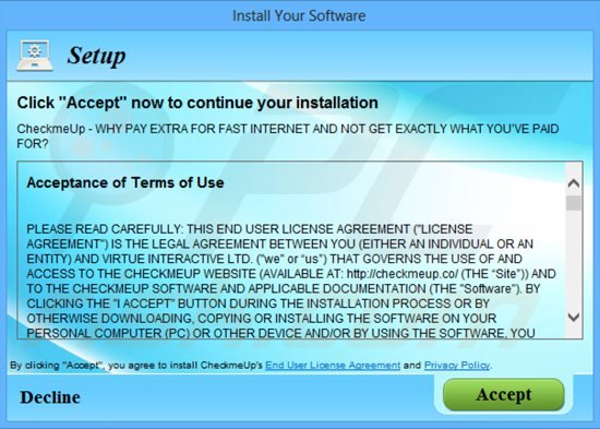 Instalator adware checkmeup