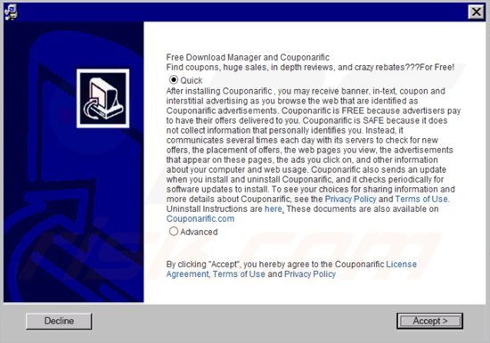 Instalator adware couponarific
