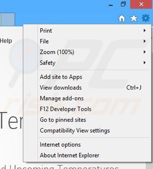 Usuwanie reklam Desktop Temperature Monitor z Internet Explorer krok 1