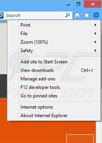 Usuwanie reklam DesktopDock z Internet Explorer krok 1