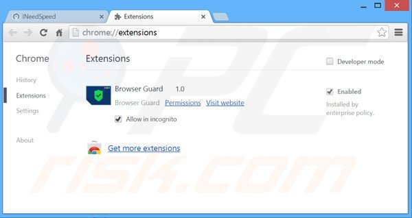 Usuwanie reklam IneedSpeed z Google Chrome krok 2