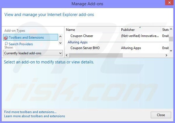 Usuwanie reklam Insta Share z Internet Explorer krok 2