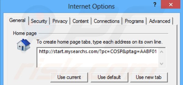 Usuwanie start.mysearchs.com ze strony domowej Internet Explorer