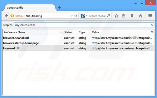 Usuwanie mysearchs.com z domyślnej wyszukiwarki Mozilla Firefox