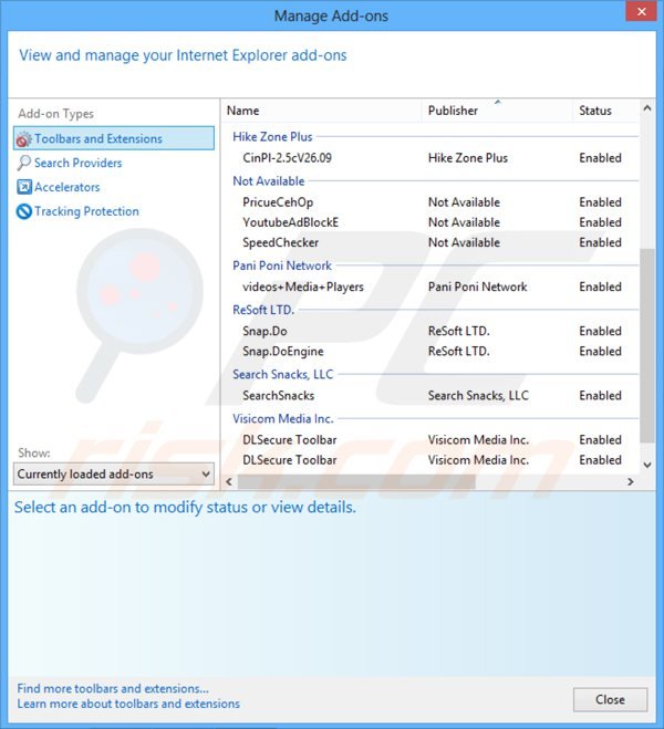 Usuwanie powiązanego websearch.searchandfly.info z Internet Explorer