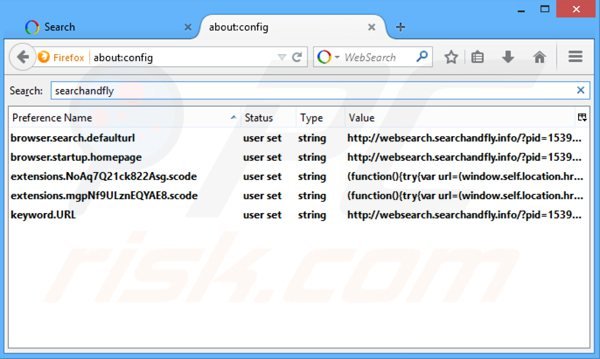 Usuwanie websearch.searchandfly.info z domyślnej wyszukiwarki Mozilla Firefox