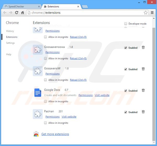 Usuwanie reklam SpeedCheck z Google Chrome krok 2