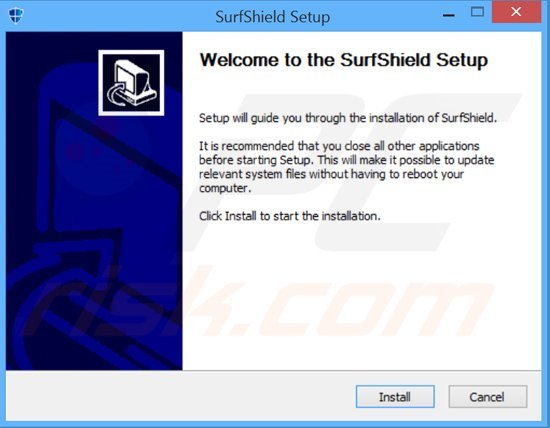 Konfiguracja instalacji adware SurfShield