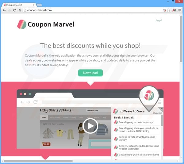 Adware Coupon Marvel
