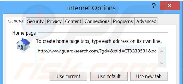 Usuwanie Guard-search.com ze strony domowej Internet Explorer