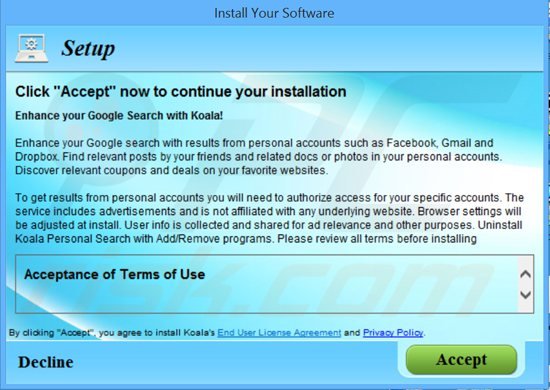 Instalator adware koala personal search