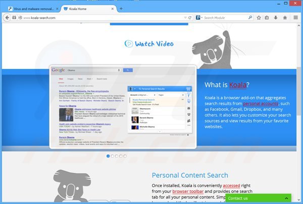 Adware koala personal search