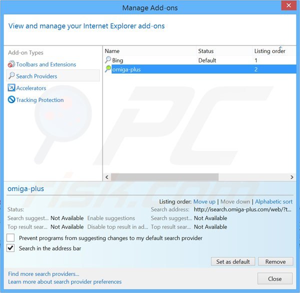 Usuwanie mysearchpage.net z domyślnej wyszukiwarki Internet Explorer