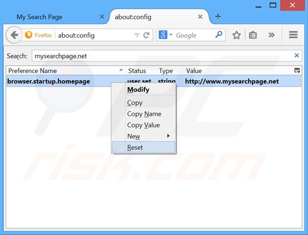 Usuwanie mysearchpage.net z domyślnej wyszukiwarki Mozilla Firefox