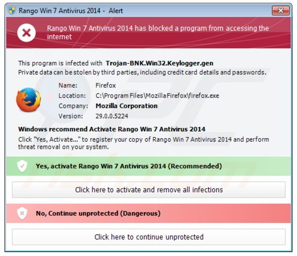 rango win7 antivirus 2014 blokujący wykonywanie zainstalowanych programów