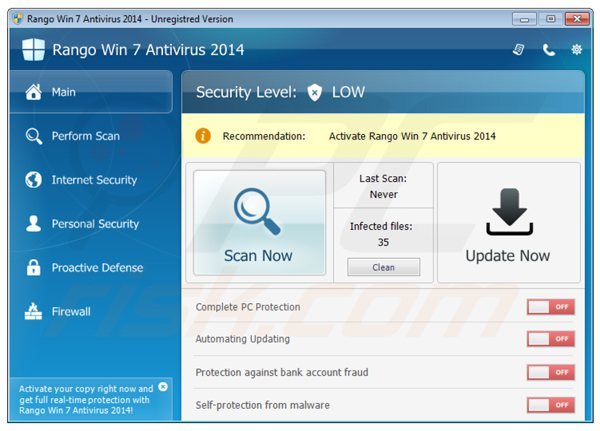 główny ekran ango win7 antivirus 2014