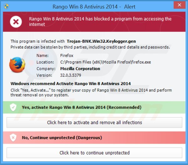 rango win8 antivirus 2014 blokujący wykonywanie zainstalowanych programów