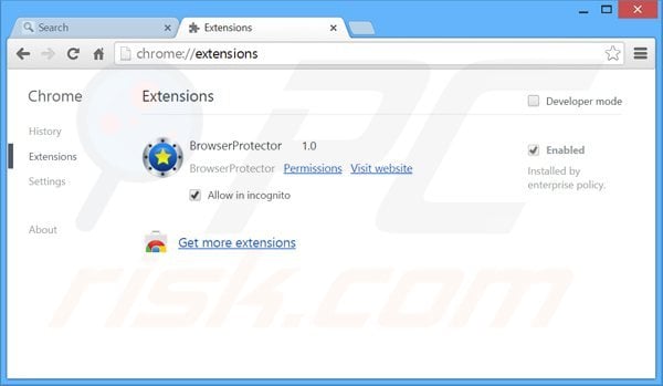 Usuwanie powiązanych rozszerzeń search.safefinder.com z Google Chrome