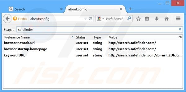 Usuwanie search.safefinder.com z domyślnej wyszukiwarki Mozilla Firefox