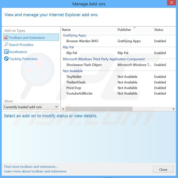 Usuwanie savings downloader z Internet Explorer krok 2