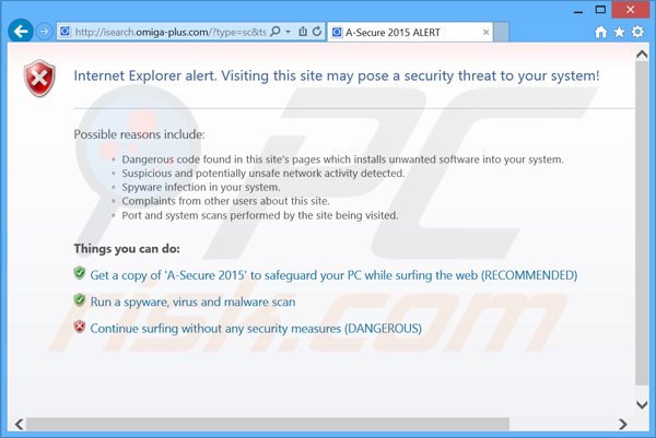 Fałszywy antywirus a-secure 2015 blokujący dostęp do Internetu