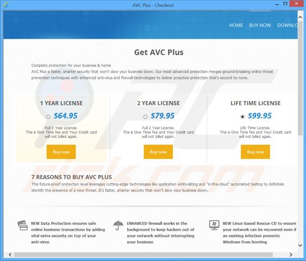 Fałszywa strona internetowa wykorzystywana do zbierania płatności z kluczy licencyjnych AVC oraz fałszywego oprogramowania antywirusowego