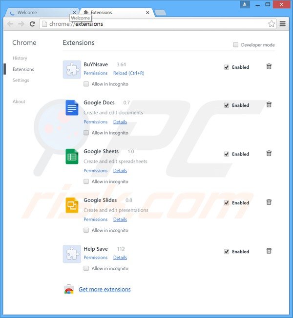Usuwanie reklam cinema z Google Chrome krok 2