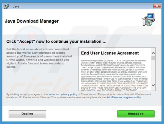 Instalator adware crimewatch