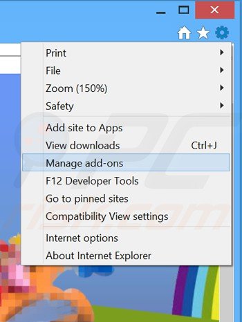 Usuwanie powiązanych rozszerzeń games desktop z Internet Explorer krok 1