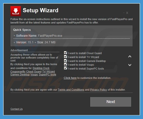 Instalator adware games desktop
